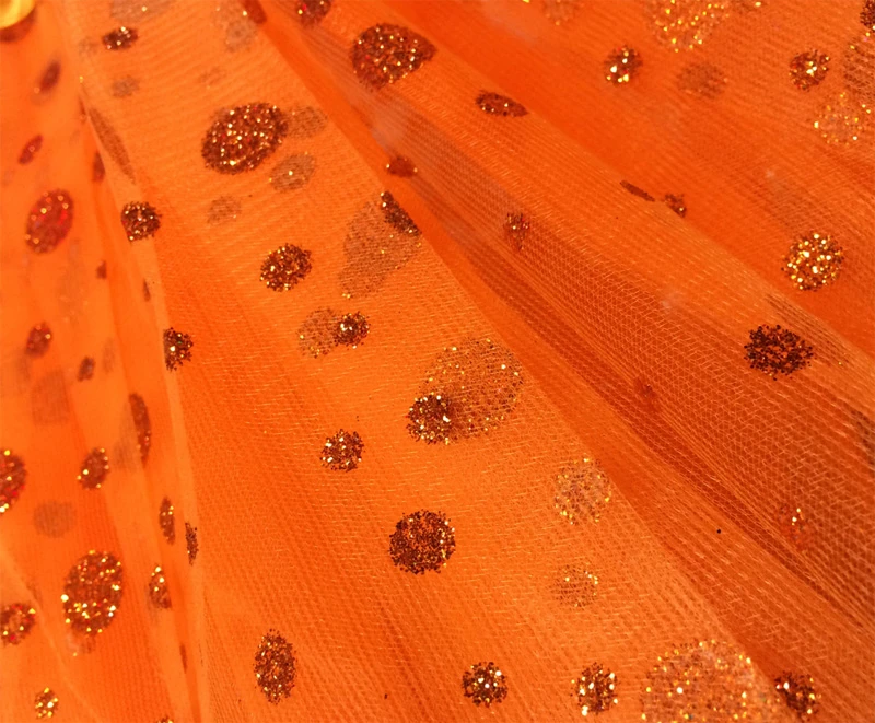 Jupe Tutu De Danse à Pois Pailletés Orange 2 Jupe Tutu De Danse à Pois Pailletés Orange – Image 2