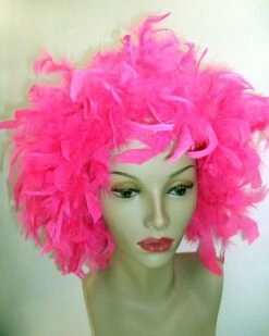Perruque En Plumes Rose Fuchsia