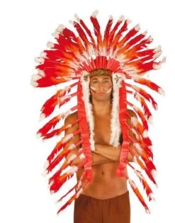 Coiffe Chef Indien Rouge /Orange