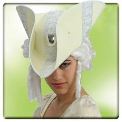 Tricorne De Marquis Blanc Cassé